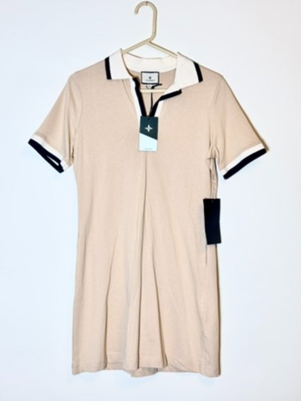 Tuckernuck Hutton Polo Dress Tan/Beige Small Preppy Tennis Resort